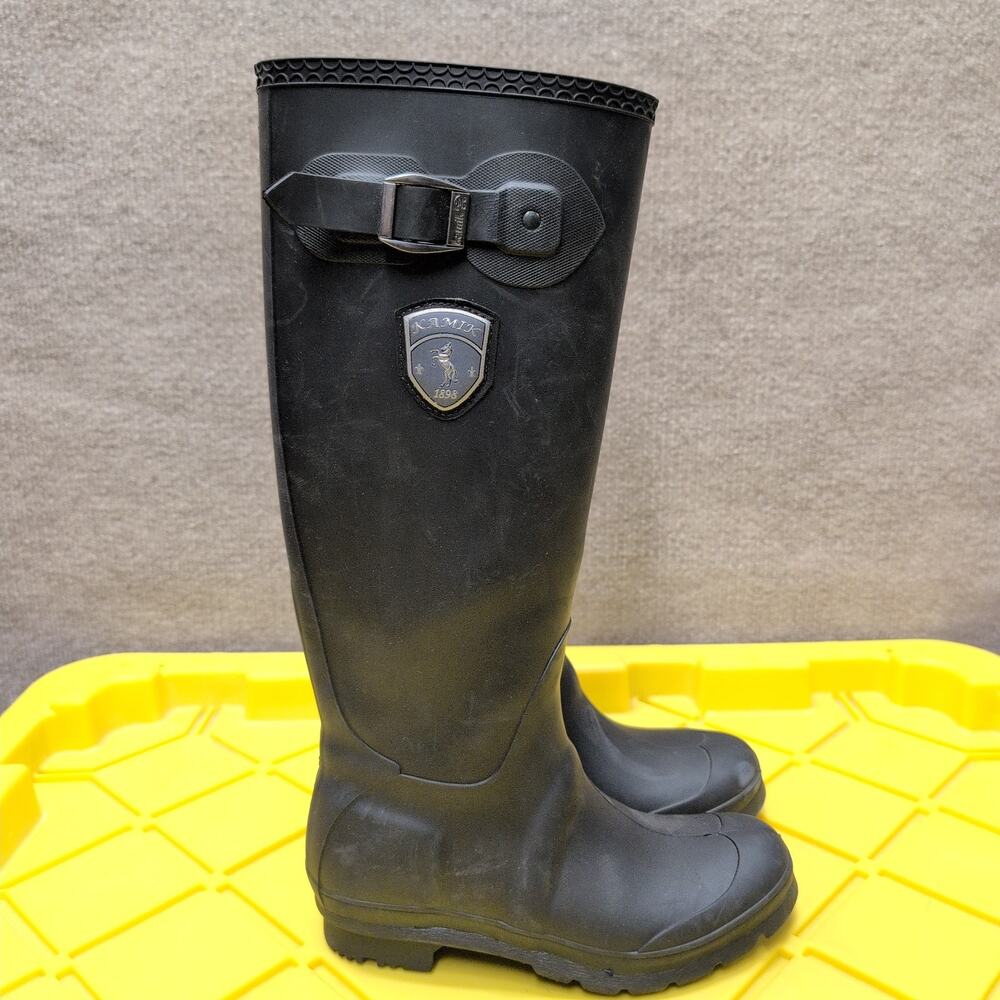 Kamik Women’s Jennifer Rain Tall Waterproof Rubber Pull On Black Boots Size 6